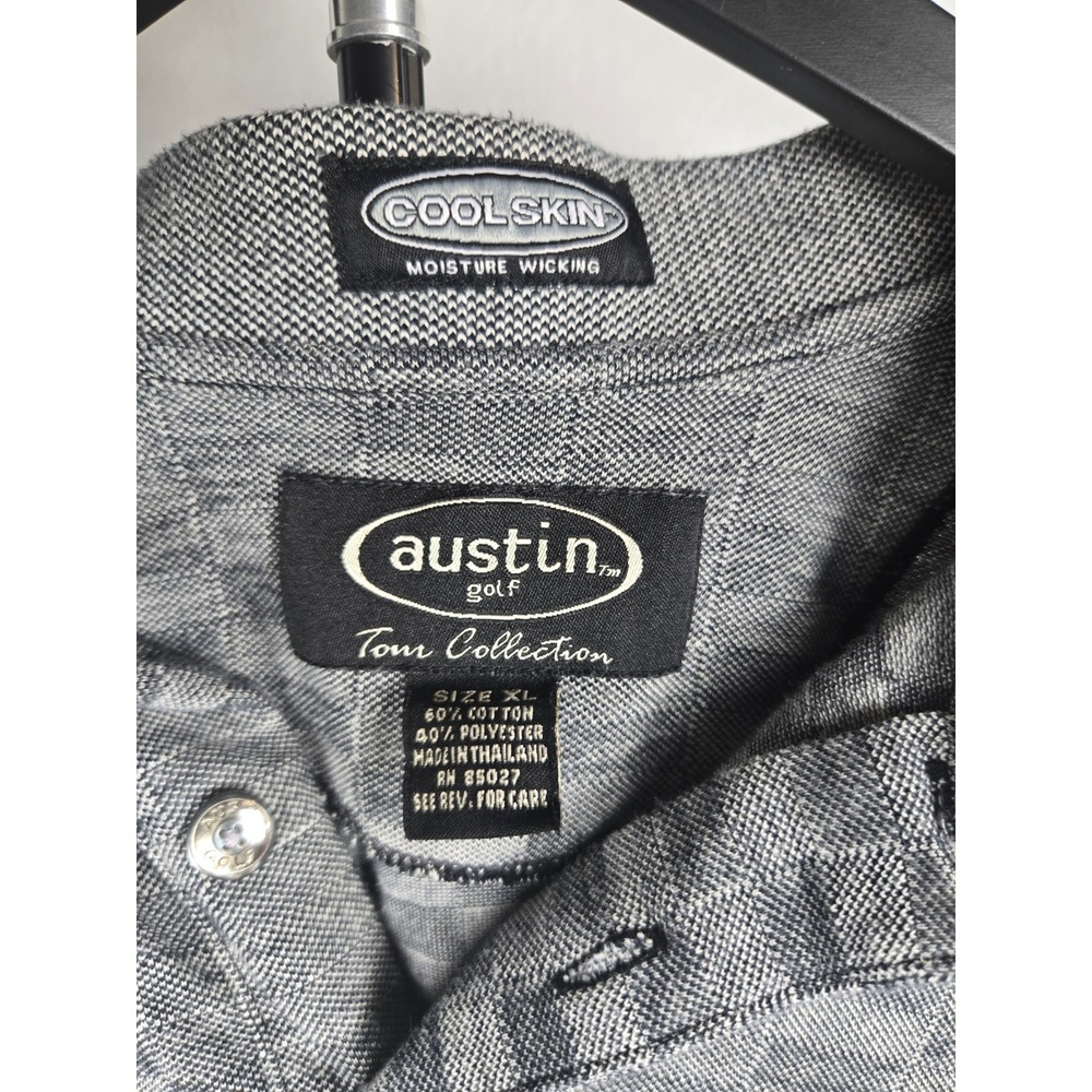 Austin Golf Men's Tour Collection Polo Grey Size Large Short Sleeve Cool Skin - Picture 4 of 10